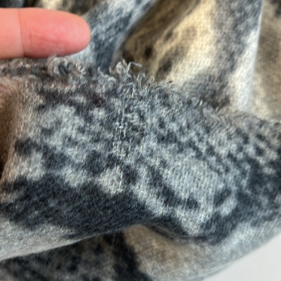 Mixit Blue Light Dark Grey Creme Patterned Scarf Wrap Rectangular Neutral Spring - Picture 5 of 5